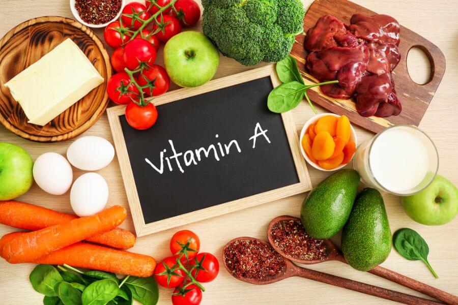 Nhóm thực phẩm bổ sung nhiều vitamin A.